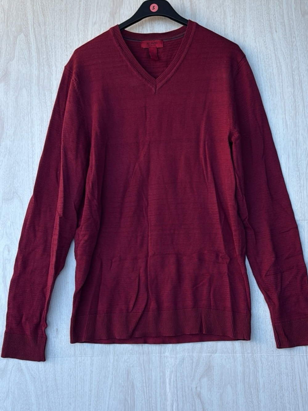 Alfani Men's V-Neck Sweater in Deep Burgundy
